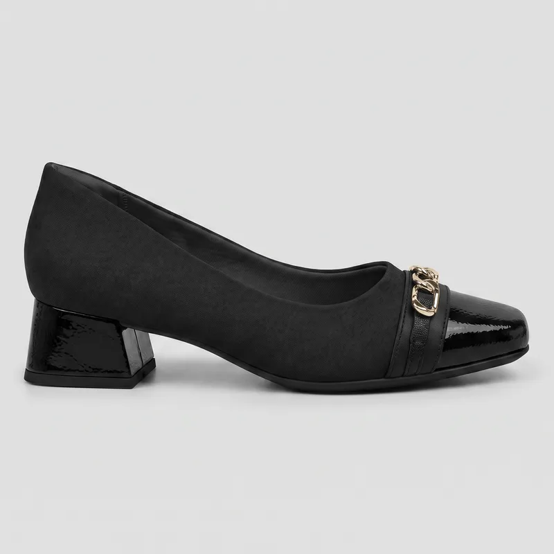 Scarpin Tati Salto Médio Preto 38