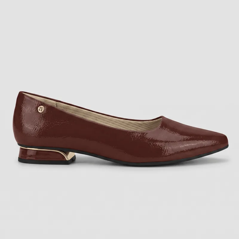 PICCADILLY MAXI - Sapato Silvia Salto Baixo Burgundy 35