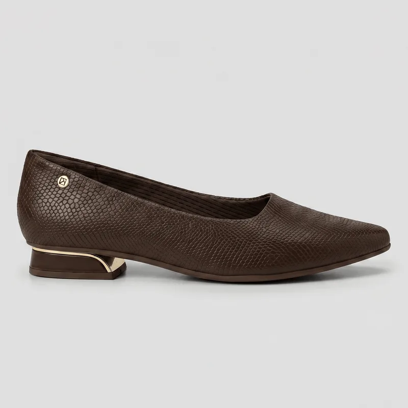 PICCADILLY MAXI - Sapato Silvia Salto Baixo Cacau 40