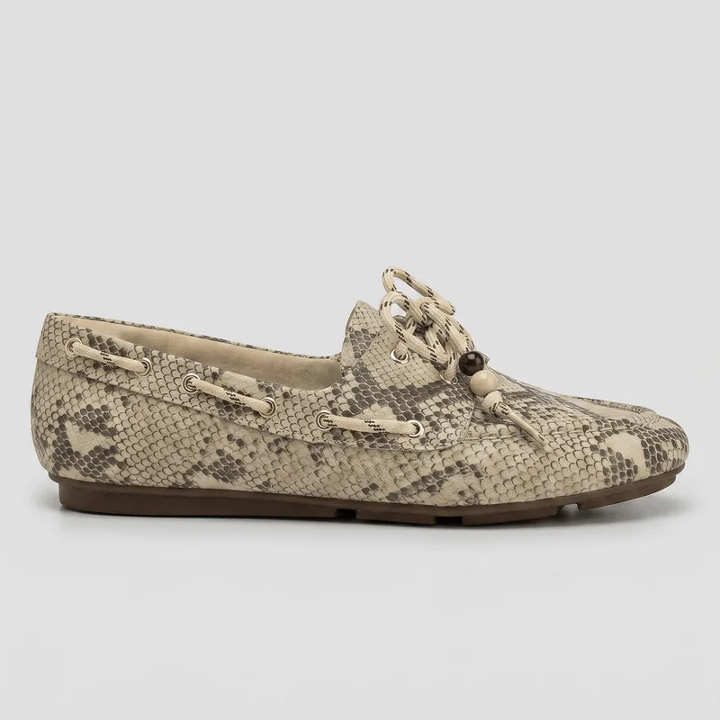 Mocassim Carol Dieckmmann Salto Baixo Animal Print 35