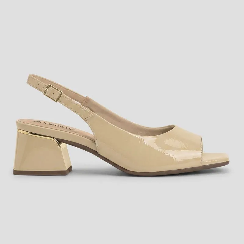 Slingback Peep Toe Renee Salto Médio Brule 35