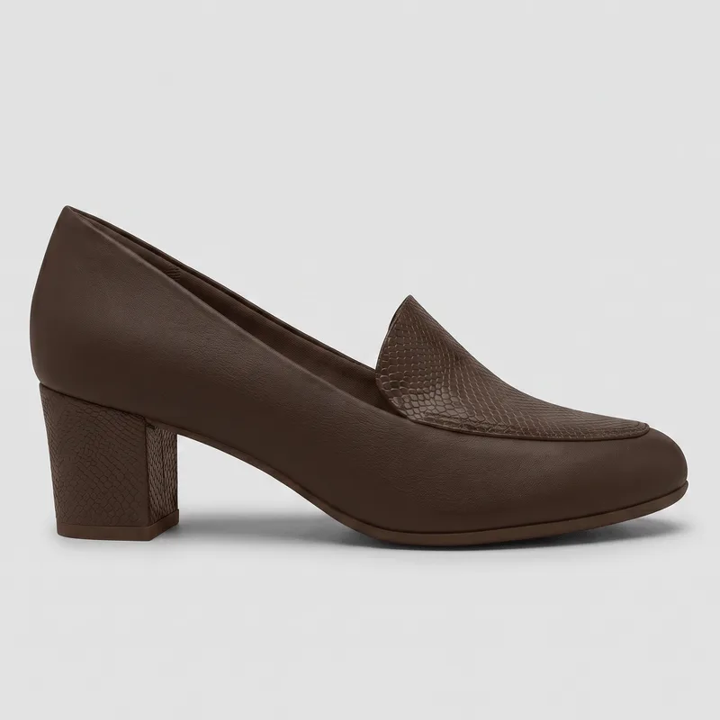 Loafer Laura Salto Médio Cacau 37