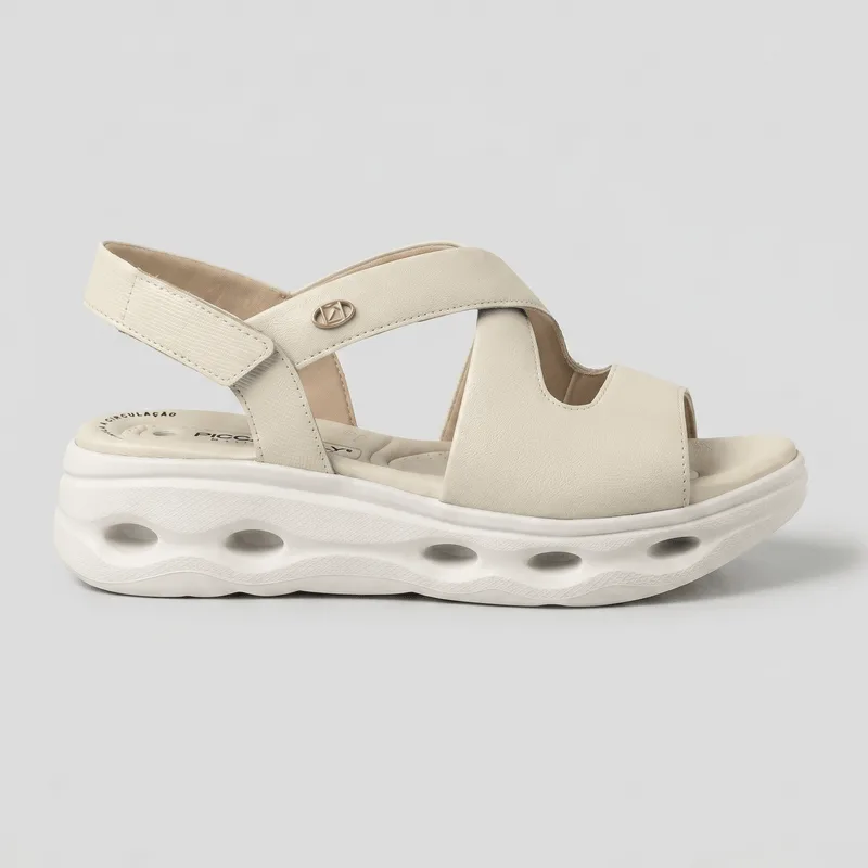 PICCADILLY MAXI TECH -Sandália Salto Médio Off White 34