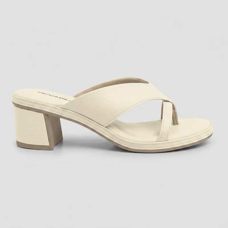 Tamanco Paola Salto Médio Off White 35