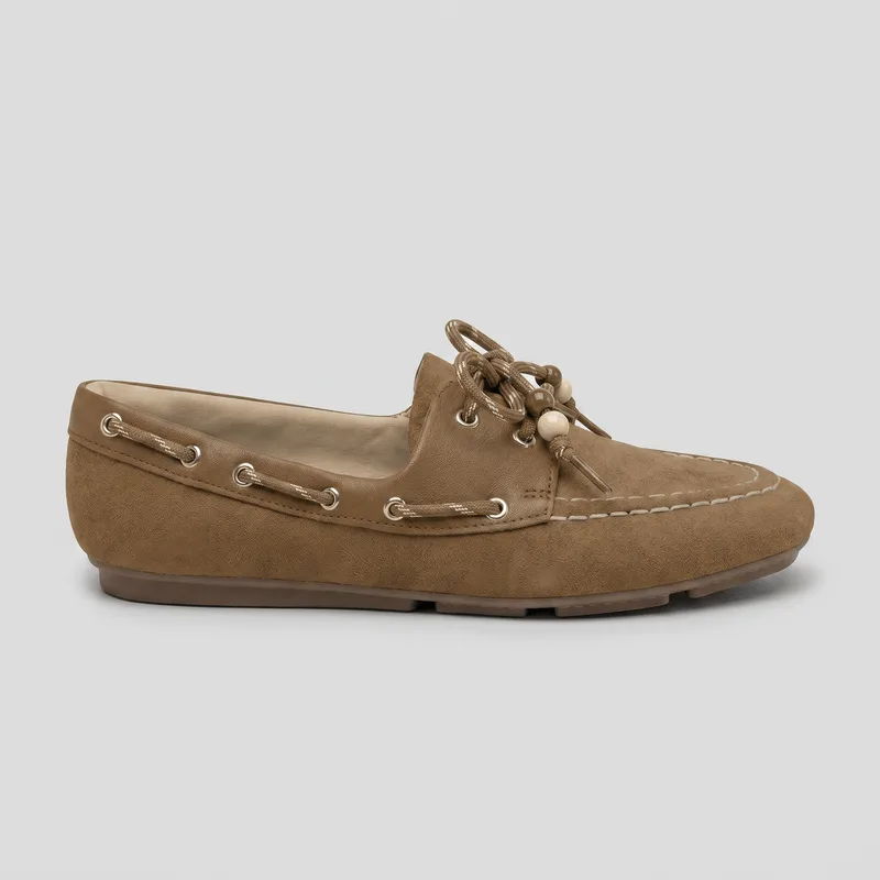 Mocassim Carol Dieckmmann Salto Baixo Mascavo 40