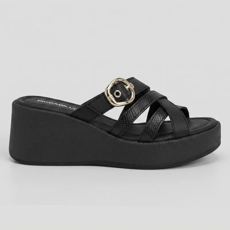 Tamanco Edi Salto Médio Preto 38