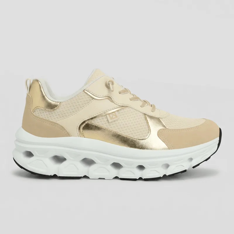 PICCADILLY MAXI TECH -Tênis Off White com Ouro 38