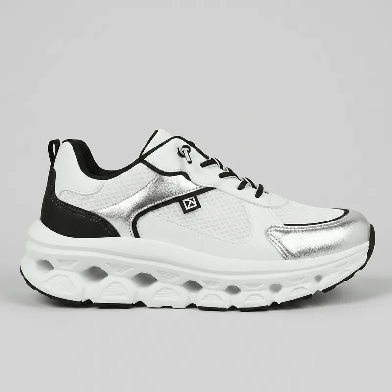 PICCADILLY MAXI TECH - Tênis Branco com Prata 41