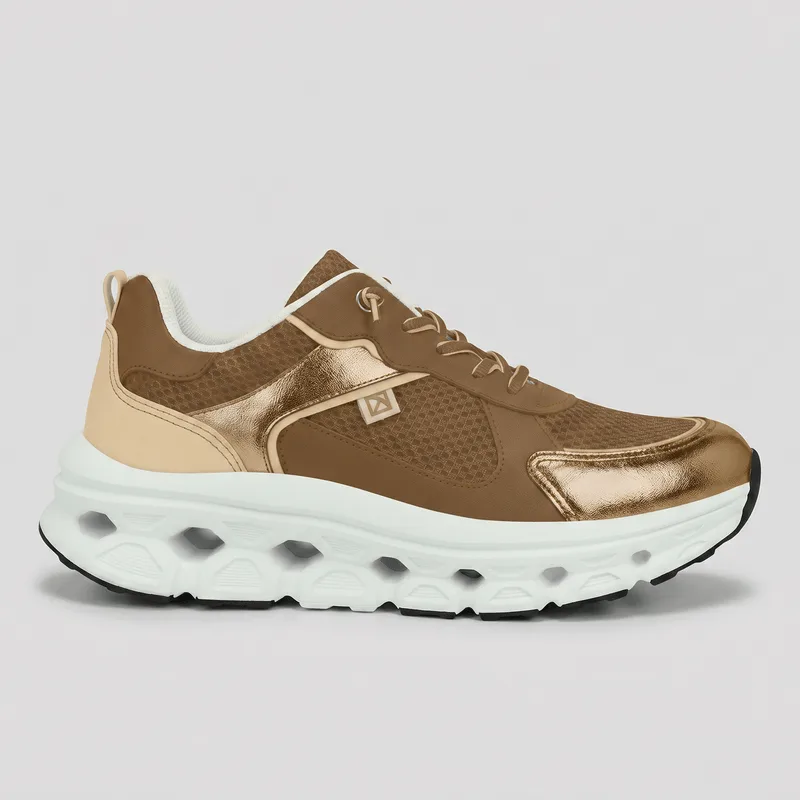 PICCADILLY MAXI TECH - Tênis Mascavo com Ouro Velho 38