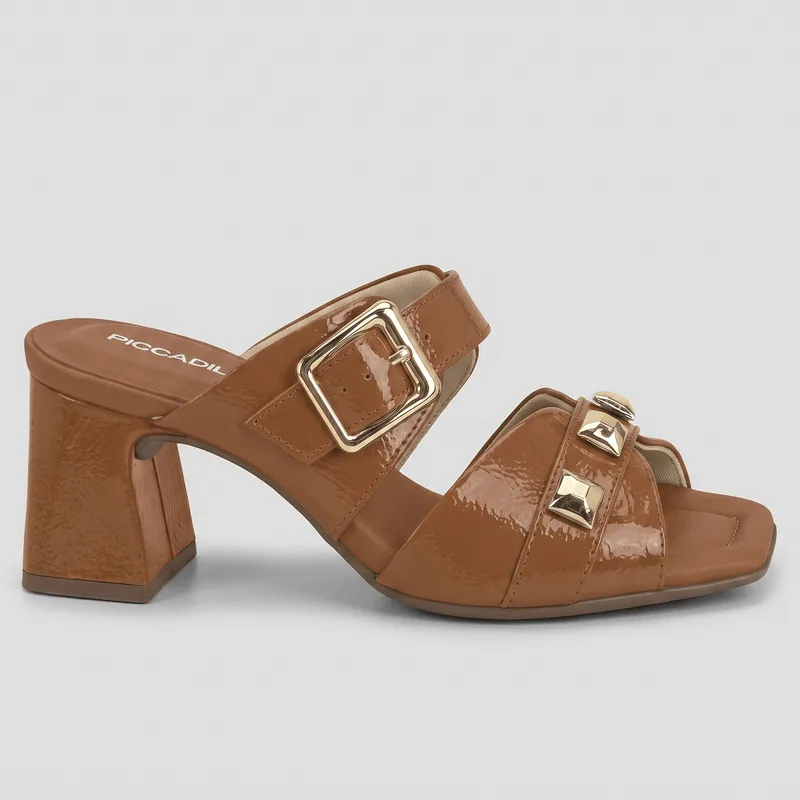 Tamanco Flavia Salto Alto Ocre 33