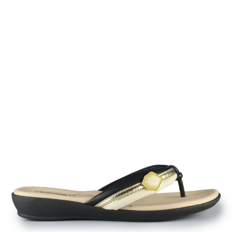 Tamanco Piccadilly Feminino 500447 008 PRETO/OFF WHITE 38