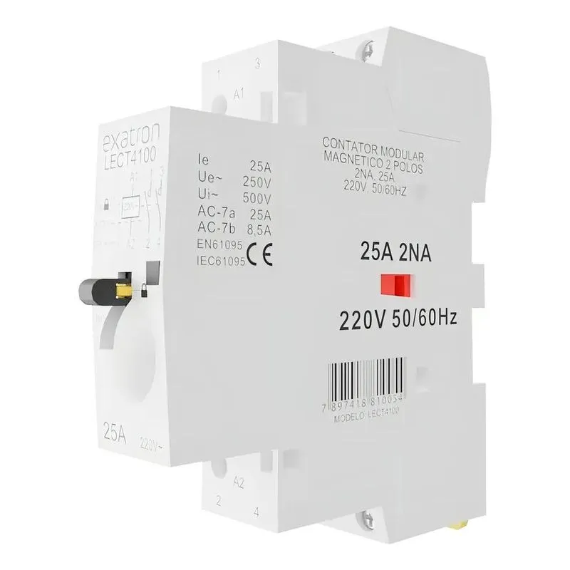 Contator Modular Bipolar Chave 25a 2na 2 Polos 2p Contatora