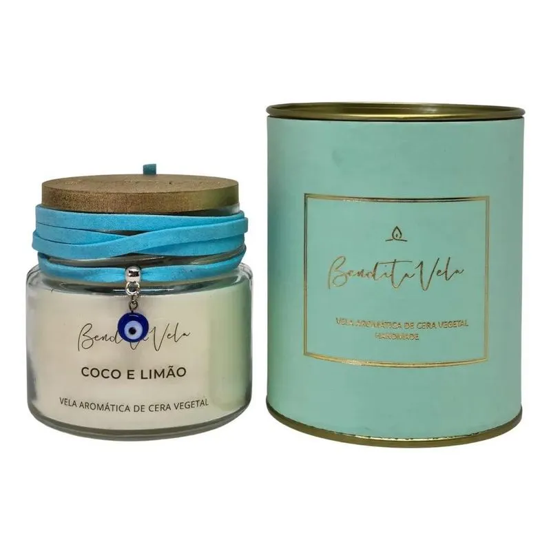 Vela Aromática Vegetal Coco E Limão - Bendita Vela - Full A