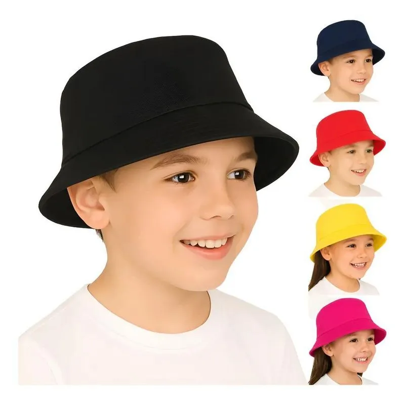 Chapéu Bucket Bebê Infantil P Preto 6 Anos Até 12 Anos