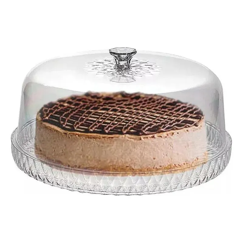 3x Porta Bolo Torta Boleira Acrílica Igual Vidro Plasutil Li