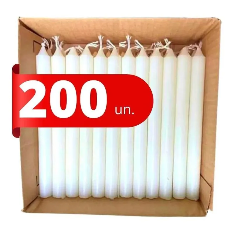 200 Velas Palito Branca 13,5 Cm Barato