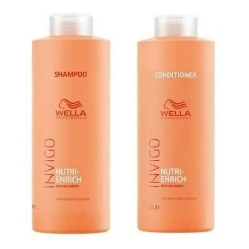 2x Wella Invigo Nutri Enrich Kit Shampoo 1000ml + Cond 1000m