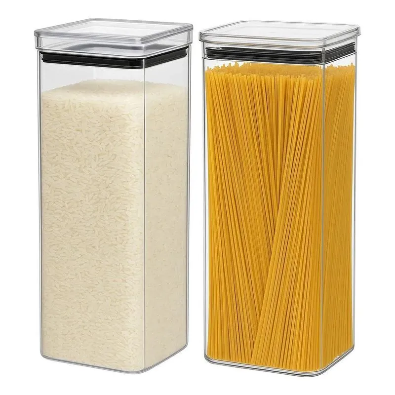 10x Kit 2 Potes Cozinha Macarrão Organizador Hermetico 3 L