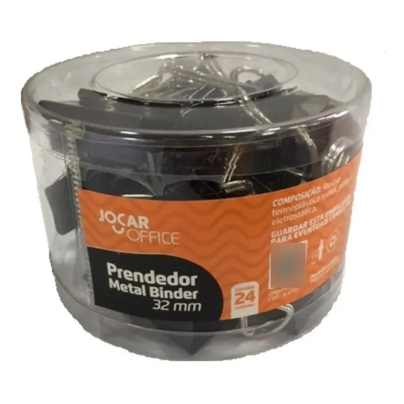 2x Prendedor De Papel Binder Clip 32 Mm Caixa Com 24 Unidade