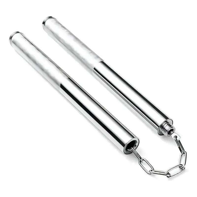 2x Nunchaku 2 Em 1 Bastão De Aço Kung Fu Karatê Treino 528