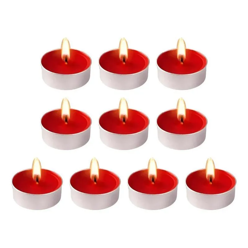 Kit 10 Velas Rechaud Decoração Romantica Vermelha Cor Vermel