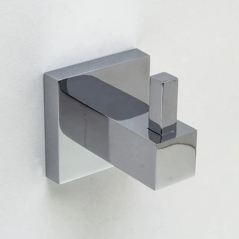 Cabide Gancho Parede Designer Quadrado Cromado Banheiro