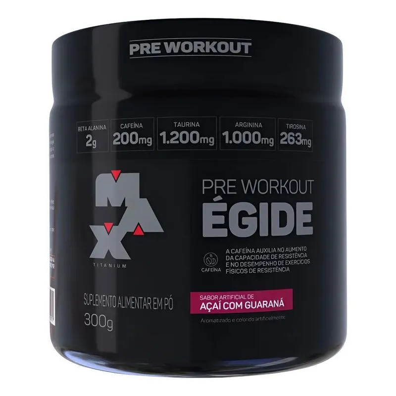 Suplemento Em Pó 300g Max Titanium Égide Sabor Açaí Com Guar