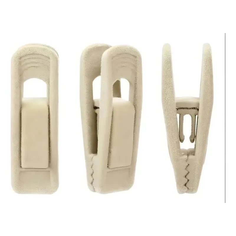 10x 20 Presilhas De Veludo Para Cabides Cor Bege - Toaninni