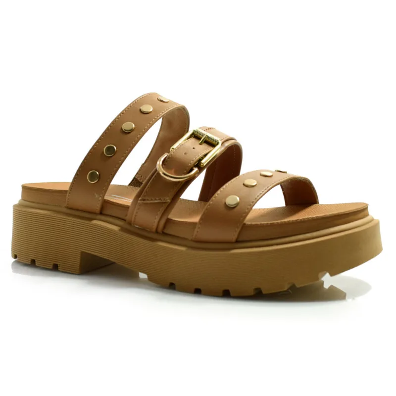 Sandália Flat Feminina Vizzano Marrom 6499.118.7286 38