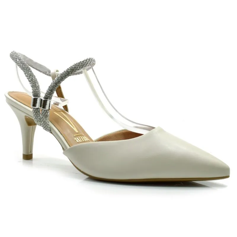 Scarpin Slingback Feminino Vizzano Off White 1185.1138.29269 34