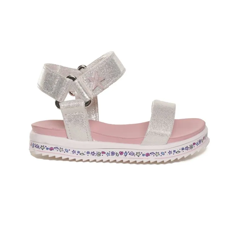 Sandália Molekinha Velcro Infantil Prata 25