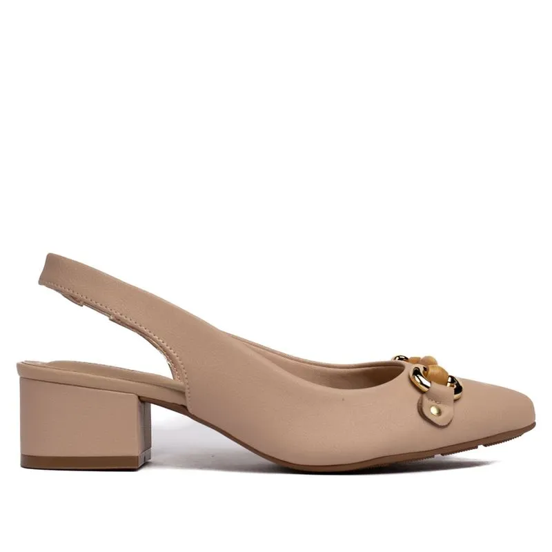 Sapato Feminino Modare Slingback com Enfeite Bege - 36