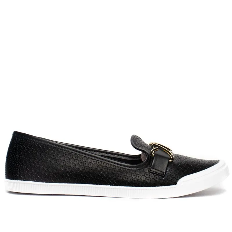 Sapatilha Feminina Moleca com Detalhe em Dourado Preto - 37