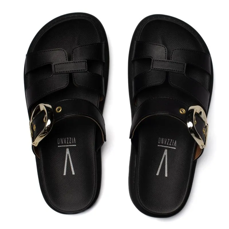Chinelo Slide Feminino Vizzano Flatform Tratorado Preto - 37