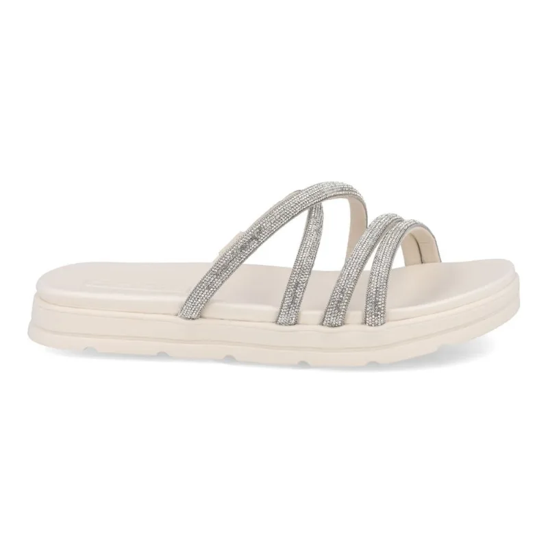 Tamanco Moleca Tiras Finas Strass Feminino Branco 37 BRANCO OFF