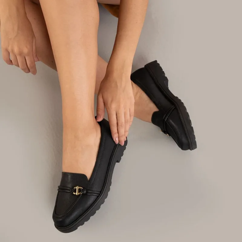 Mocassim Básico Modare Feminino Preto Preto - 34