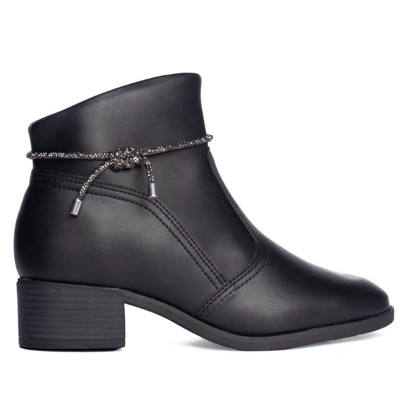 Bota Feminina Beira Rio Cano Curto Cordão Brilhante Preto - 37