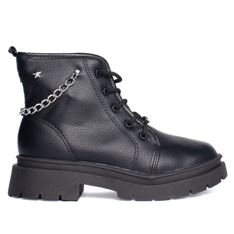 Coturno Infantil Molekinha com Corrente Preto - 30