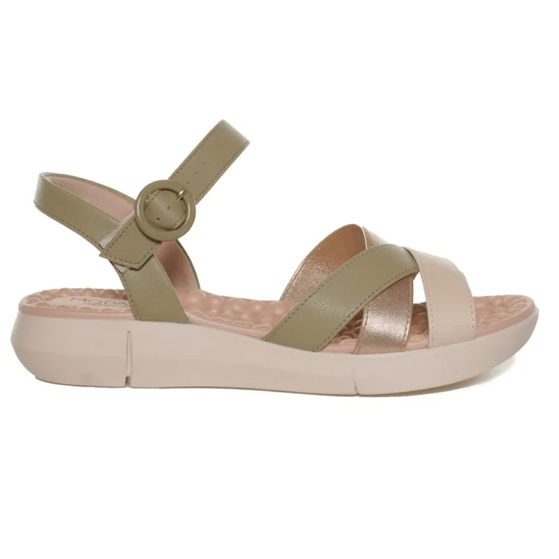 Sandália Modare Anabela Conforto Feminina Verde VERDE/DOURADO/CREME - 38