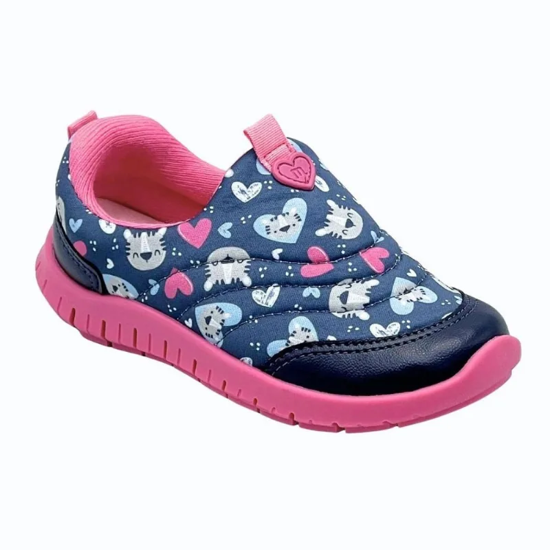 Tênis Inf Fem Molekinha Love Tigre Marinho Napa 2736.100 20 / Azul