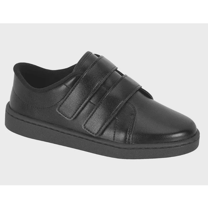 Tênis Infantil Unisex Colegial Escolar Passeio Preto Sem Cadarço Molekinha