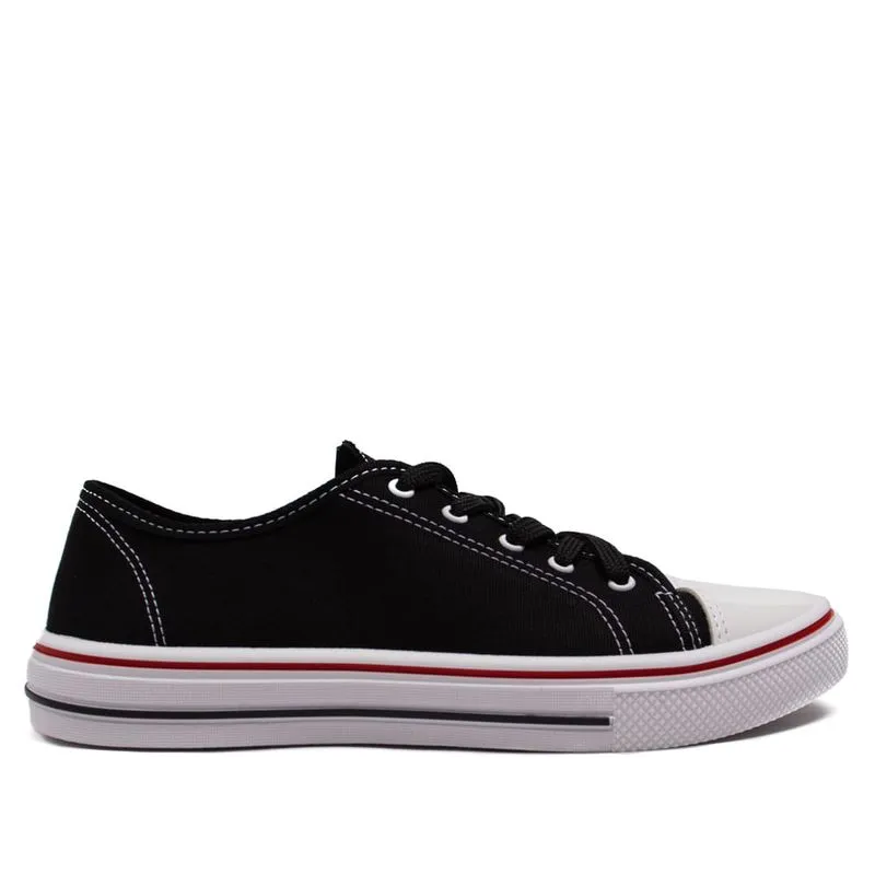 Tênis Feminino Moleca Sider em Lona Preto/Branco - 36