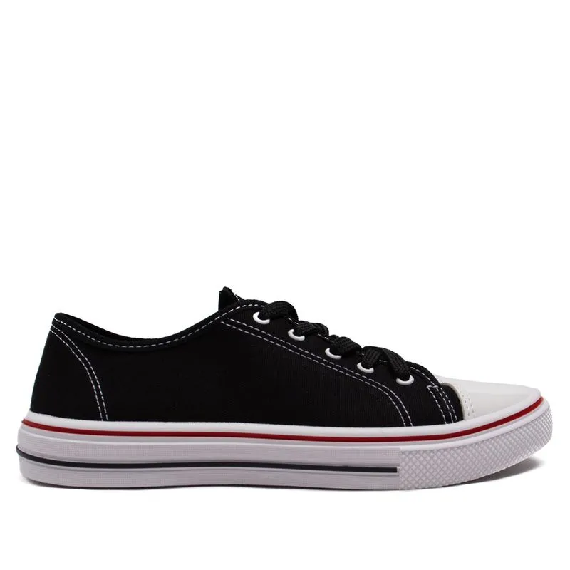 Tênis Feminino Moleca Sider em Lona Preto/Branco - 39
