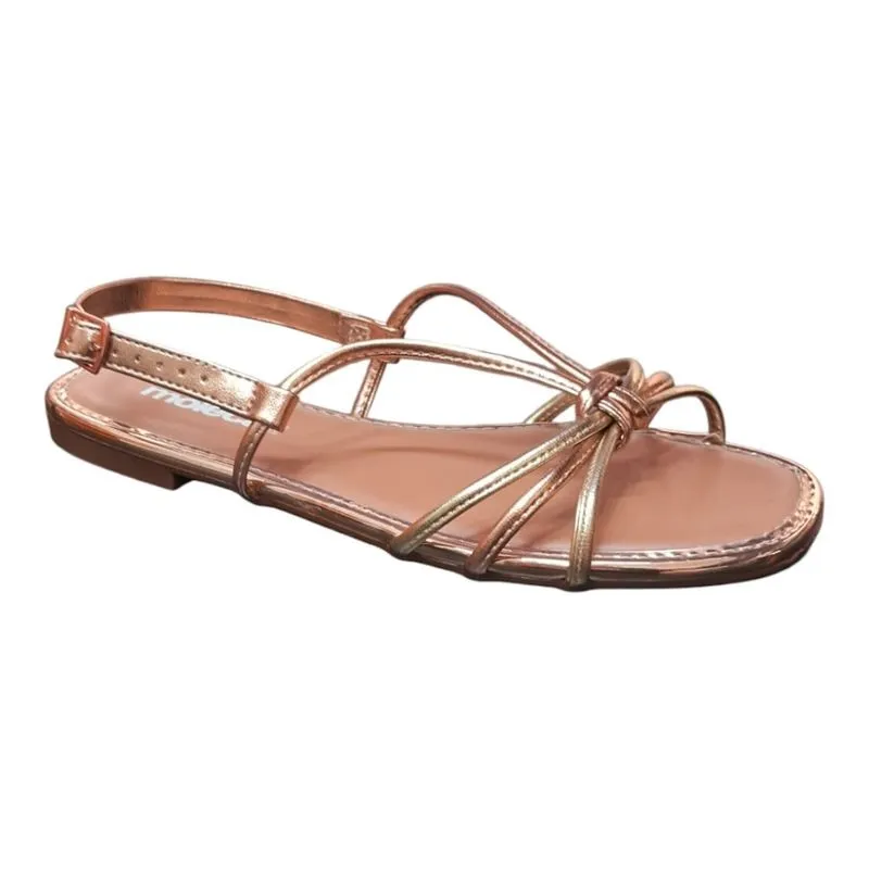Sandália Rasteira Moleca Ouro Dourado Casual Confortável