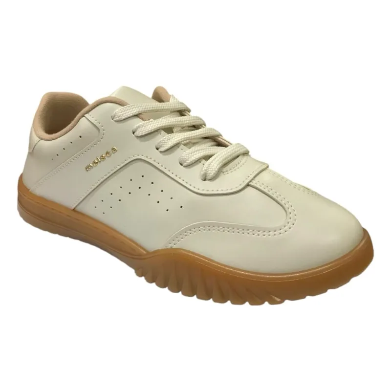 Tênis Casual Feminino Moleca Napa Off White/Marrom 5817.101 39 / Branco