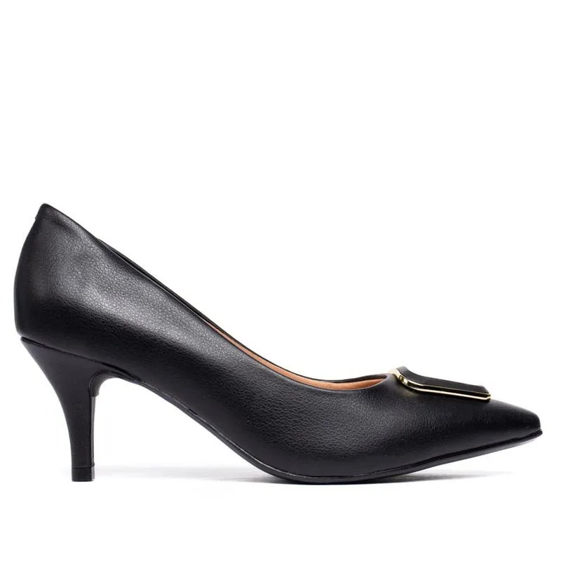 Sapato Scarpin Feminino Vizzano com Detalhe Metalizado Preto - 39