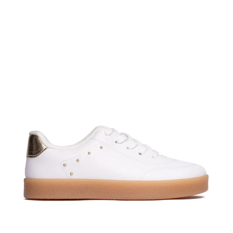 Tênis Infantil Molekinha com Detalhe Lateral Branco/dourado - 28
