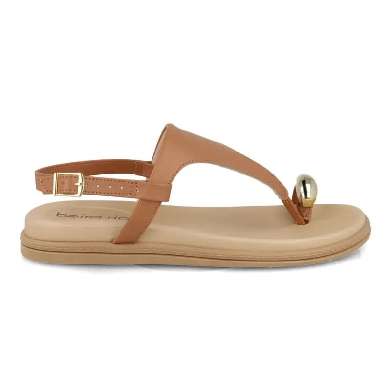 Sandália Rasteira Beira Rio Feminina Bege 37