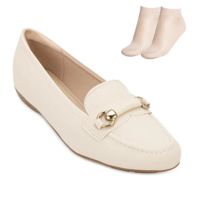 Sapato Modare Ultraconforto e Meia MD25-70161 36 / Creme