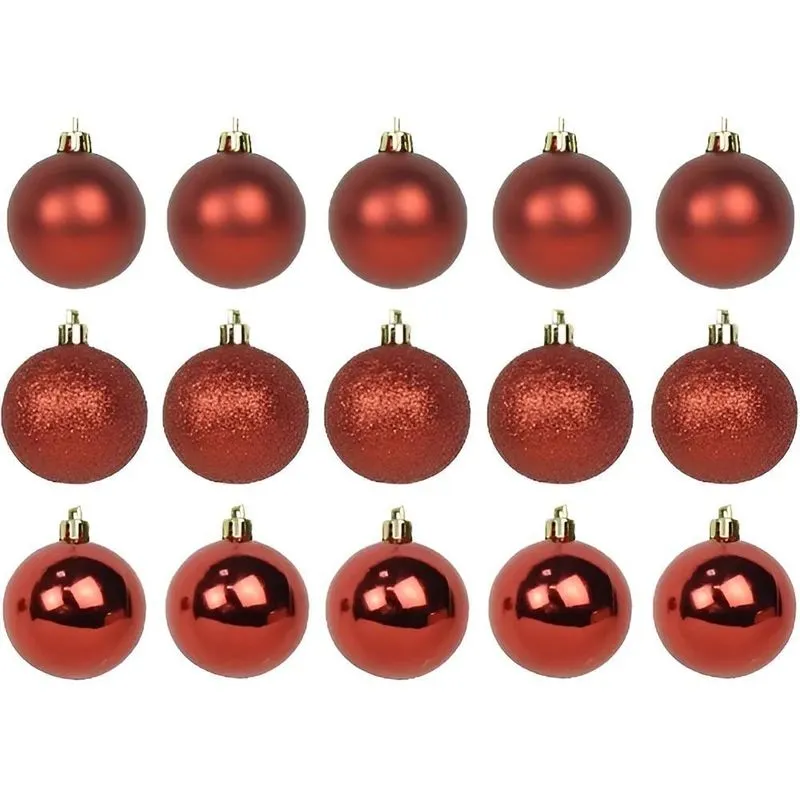 Kit 30 Bolas De Natal Mista 3cm Dourada Vermelha Decoração